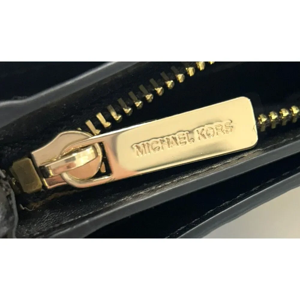 Michael Kors Trisha Medium Pebbled Leather Crossbody Bag Black 35H1G9TC8L